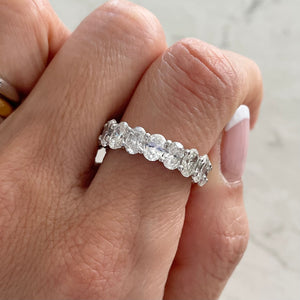 5.10 ctw Oval Diamond Eternity Band in 18k White Gold
