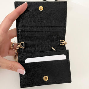 Authentic Gucci Zumi Chain Mini Wallet Black