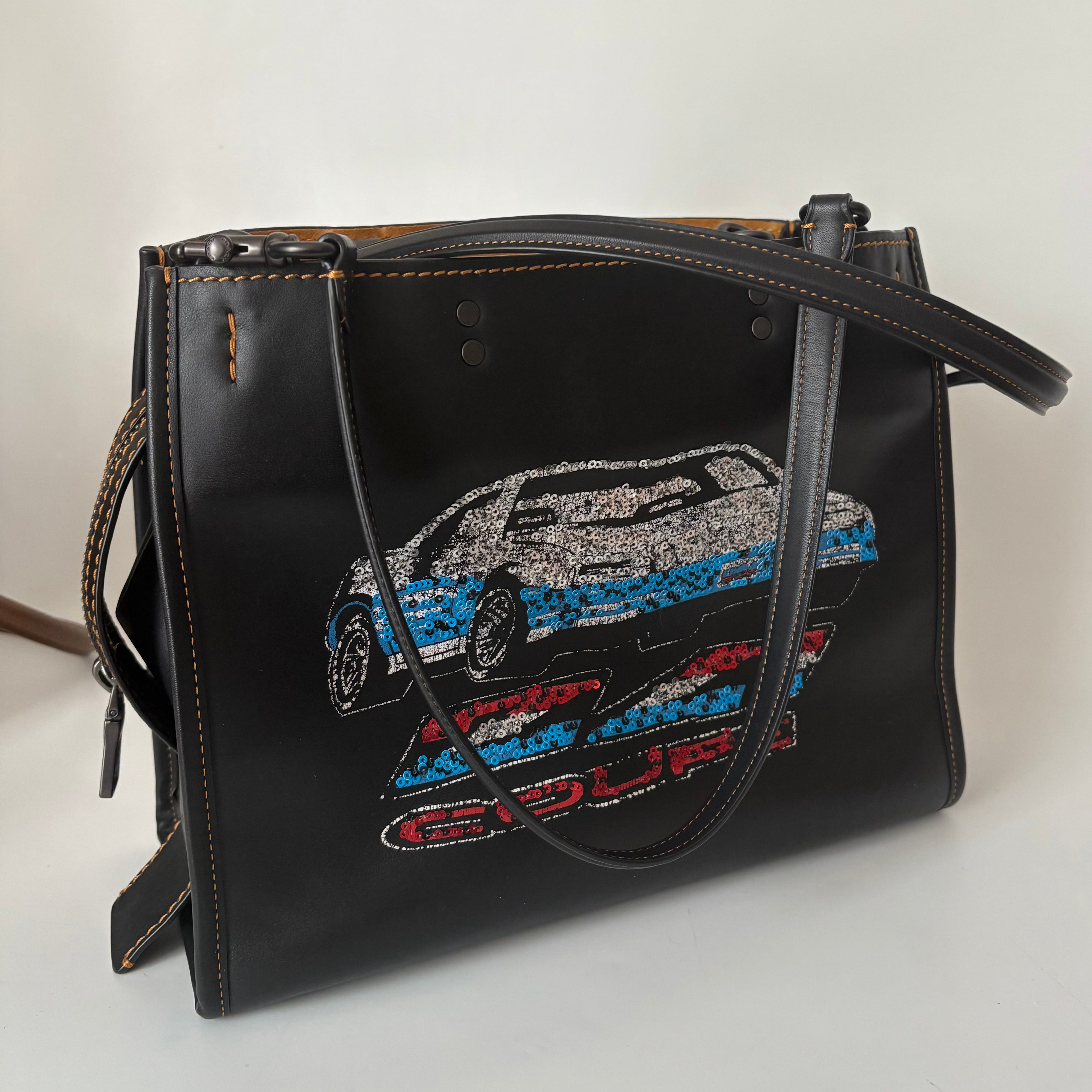 Authentic Coach Limited Edition Racecar Tote Black