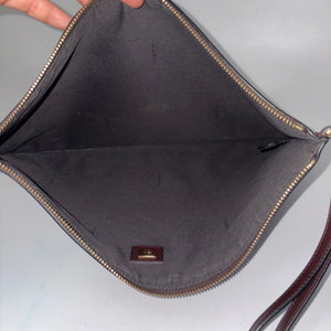 Fendi Suede Zuchino Large Clutch Brown