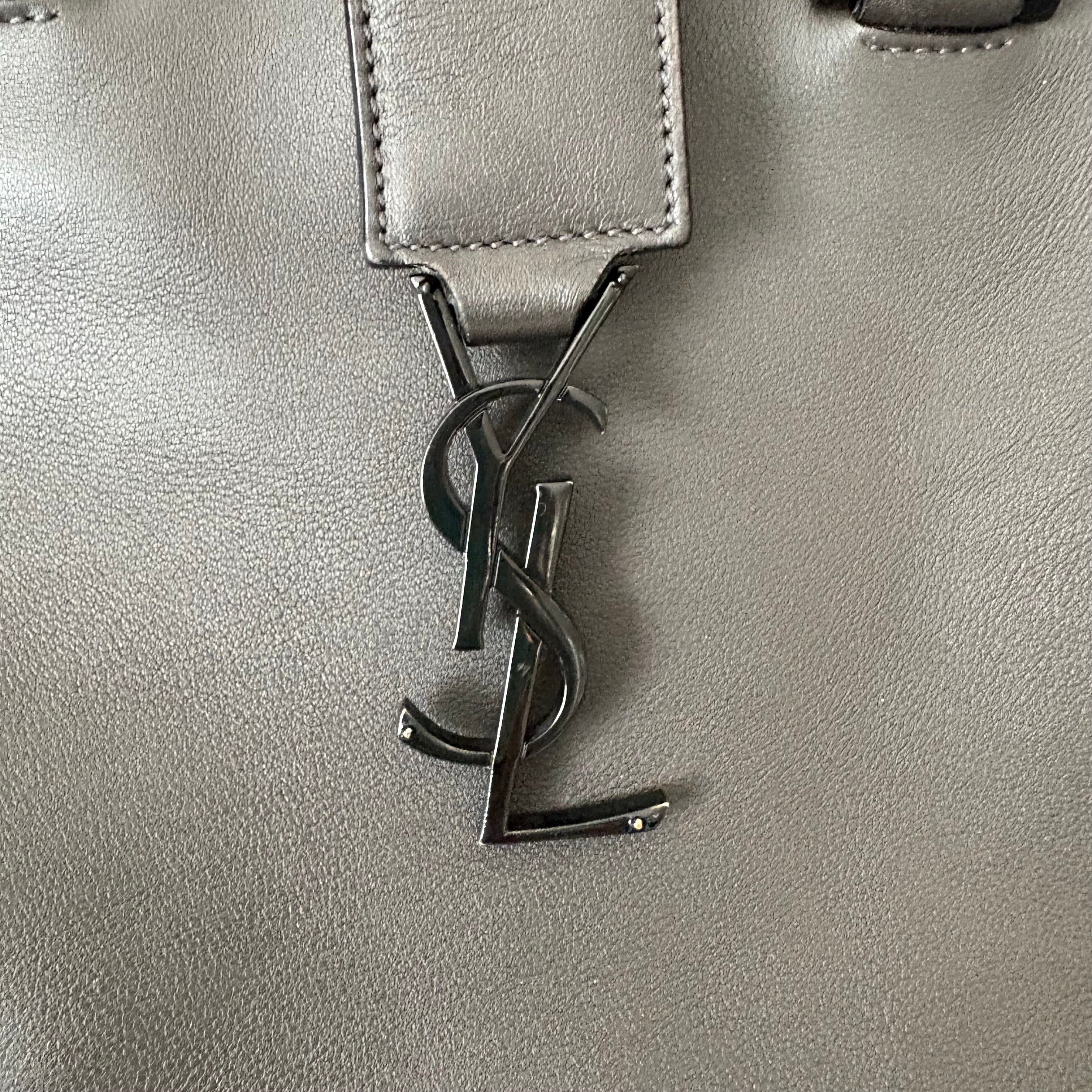 Saint Laurent Monogram Cabas Chyc Tote Dark Brown