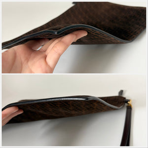 Fendi Suede Zuchino Large Clutch Brown