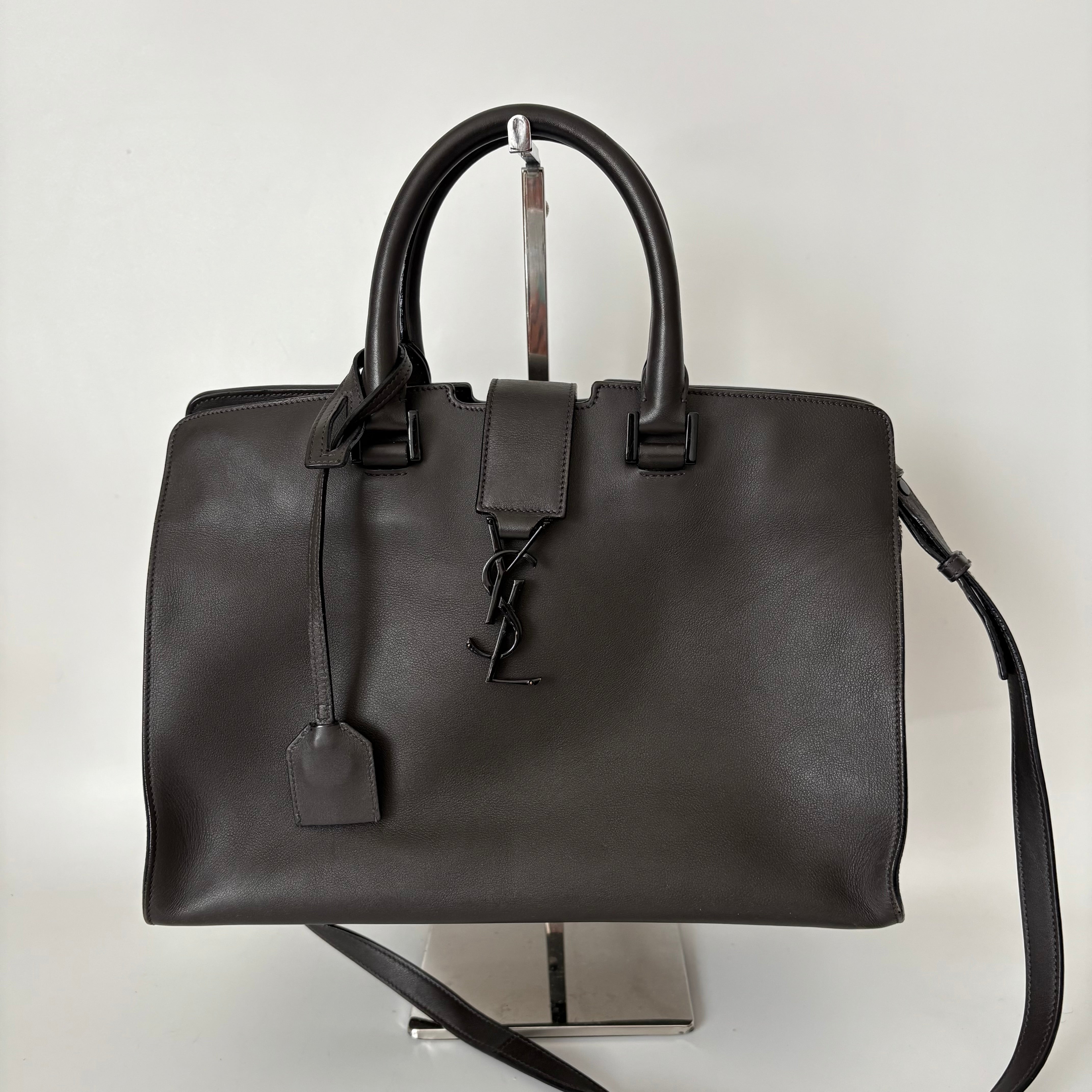 Saint Laurent Monogram Cabas Chyc Tote Dark Brown