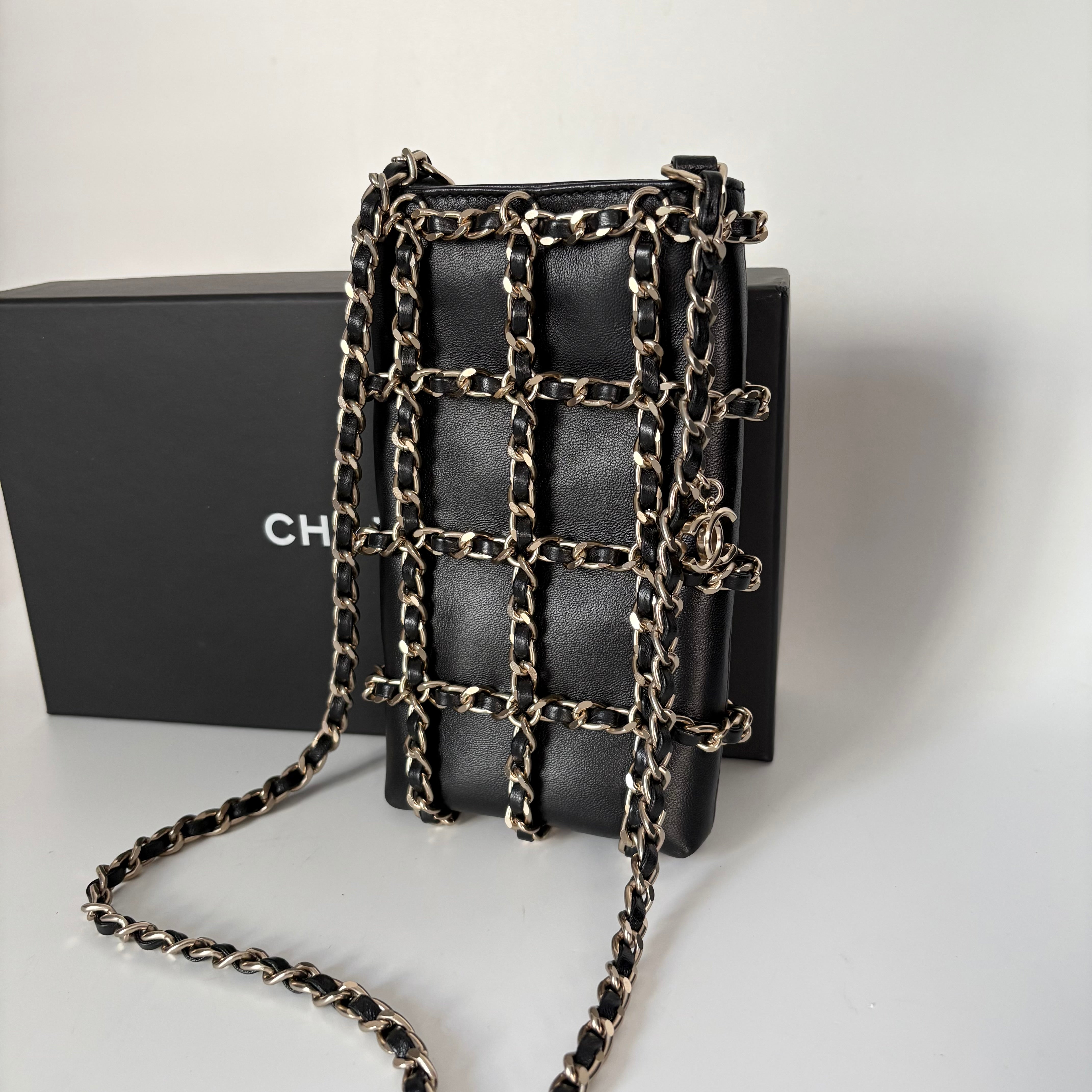 Authentic Chanel Tech Me Out Vertical Crossbody black