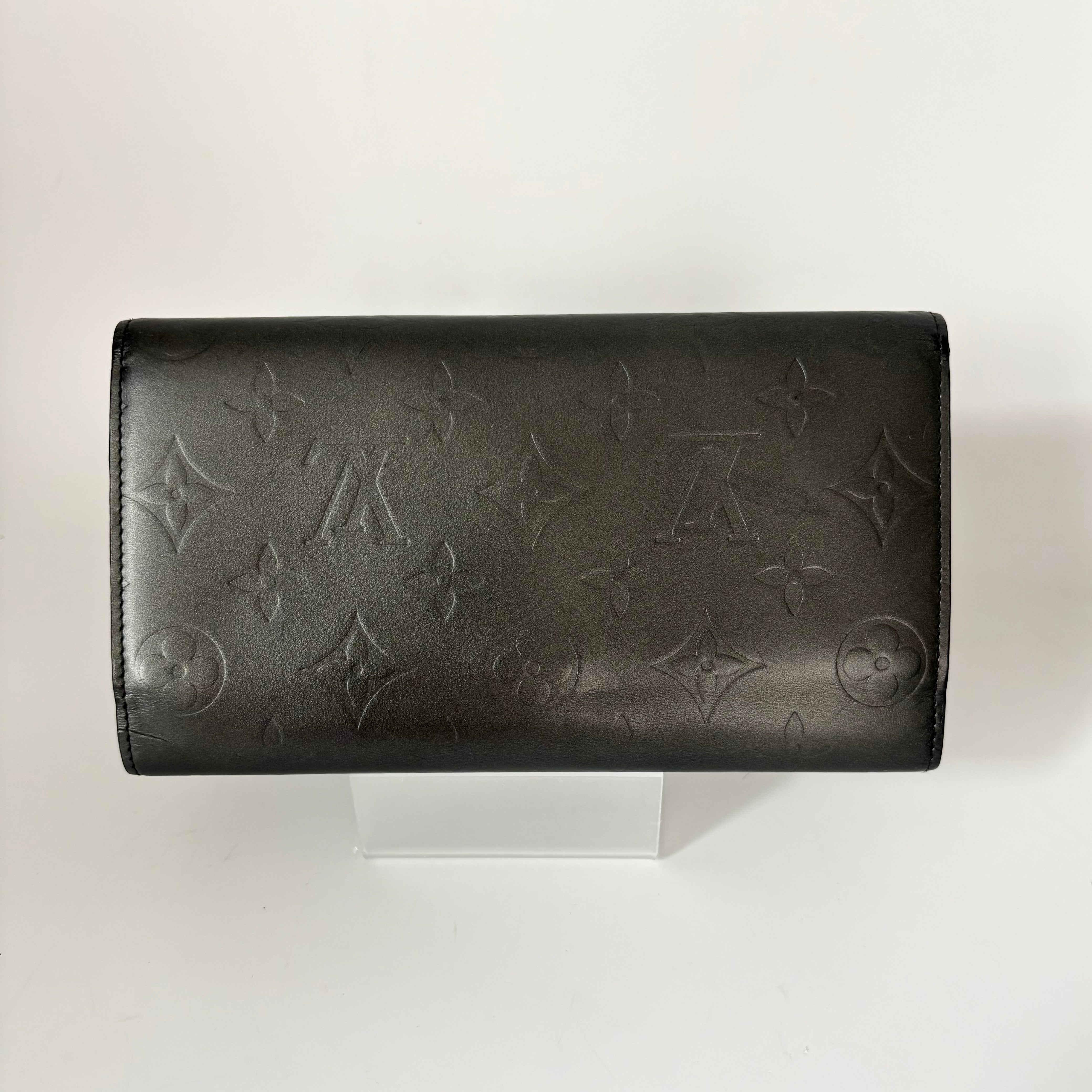 Louis Vuitton Matte Monogram Sarah Wallet Gray