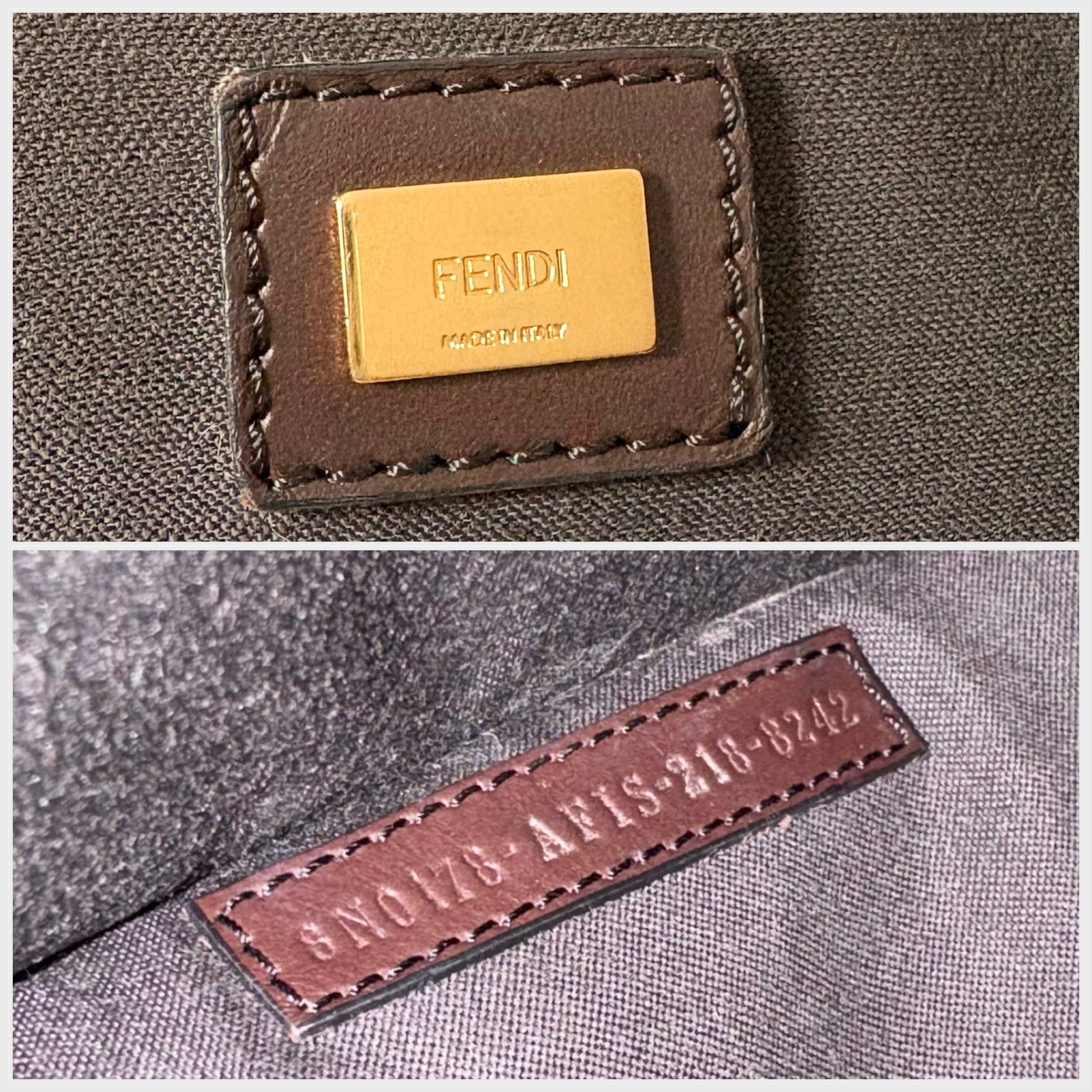 Fendi Suede Zuchino Large Clutch Brown