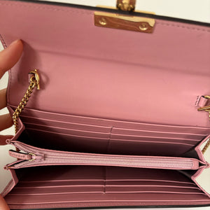 Gucci Guccissima Padlock Chain Wallet Pink