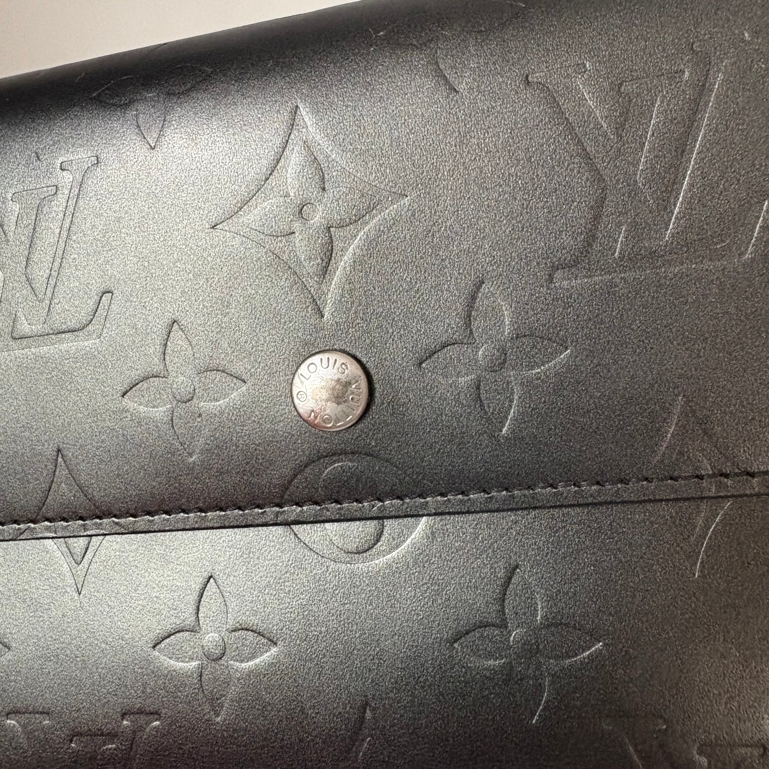 Louis Vuitton Matte Monogram Sarah Wallet Gray