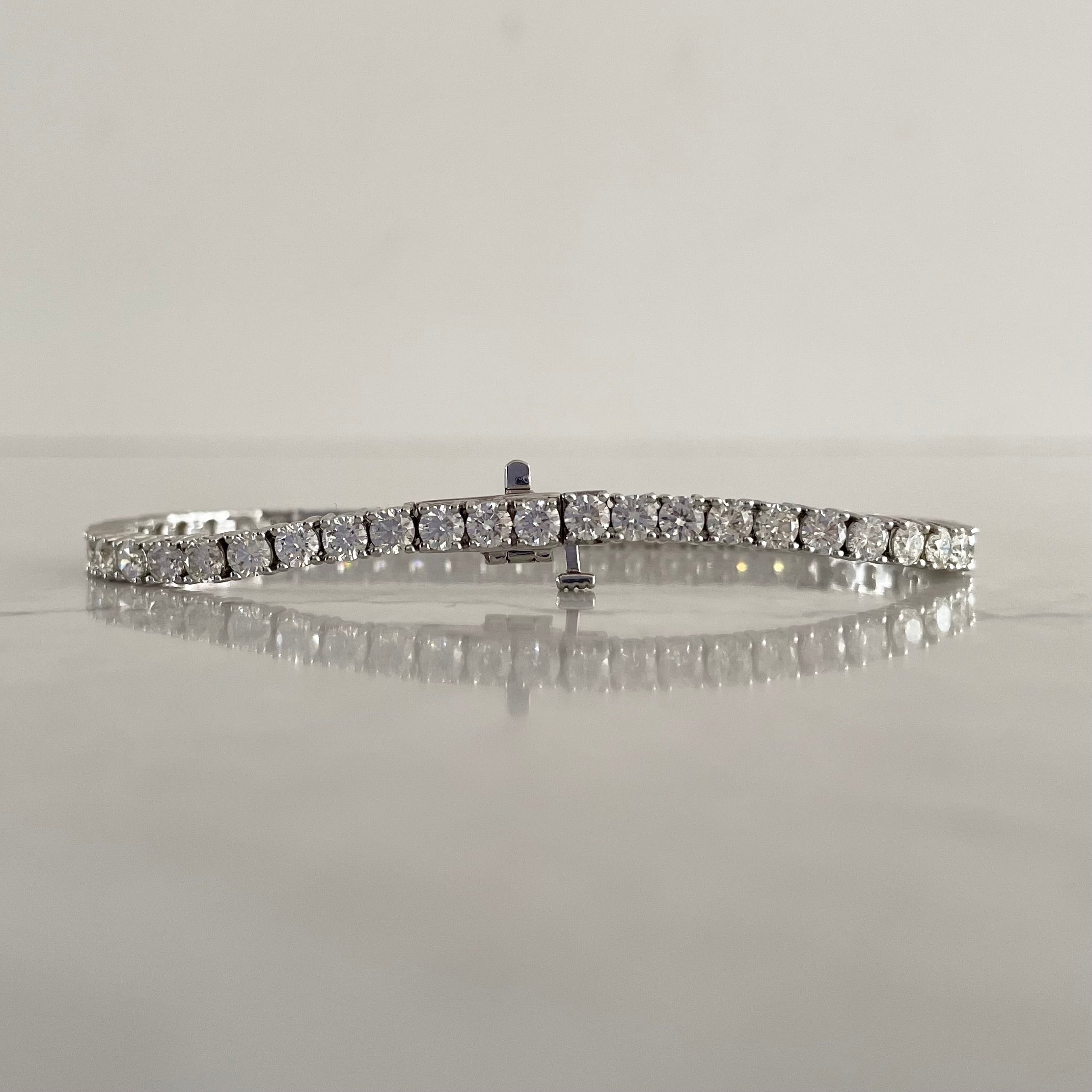 6.50 ctw Diamond Tennis Bracelet Set in 14k White Gold