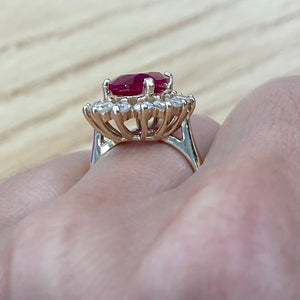 3ct Mozambique Ruby Diamond Ring in 14k Yellow Gold