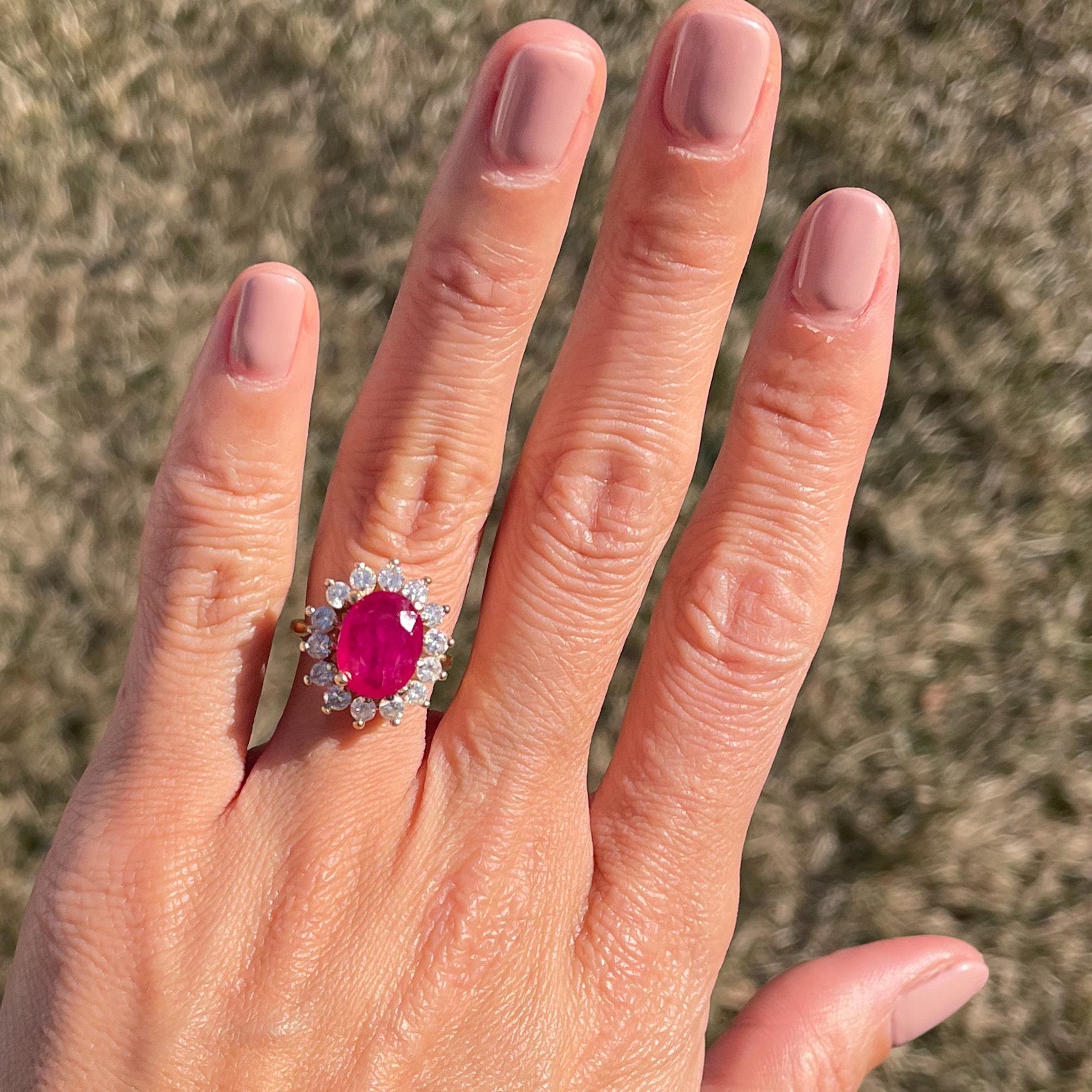 3ct Mozambique Ruby Diamond Ring in 14k Yellow Gold