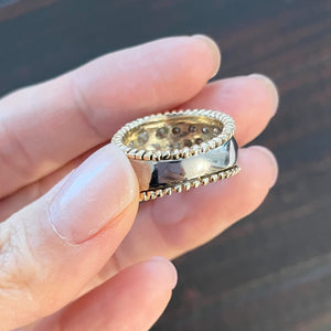3.95 ctw Diamond Cigar Band in 14k White and Yellow Gold