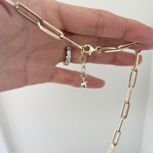 14k Solid Yellow Gold Paperclip Link Chain Necklace